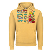 Vintage Mustard Coffee Gives Me Teacher Powers Vintage Hoodie - CowhideDigitalArt