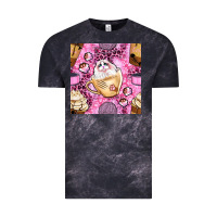 Cloud Black cat coffee cups and paw with leopard and glitter seamless pattern bbs Vintage Tee - BundleAndBundleShop