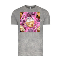 Cloud Rock cat coffee cups and paw with leopard and glitter seamless pattern bbs Vintage Tee - BundleAndBundleShop