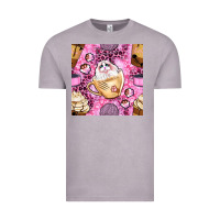 Vintage Zinc cat coffee cups and paw with leopard and glitter seamless pattern bbs Vintage Tee - BundleAndBundleShop
