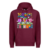 Burgundy 100 Days Of Making The Whole Class Shimmer Premium Hoodie - CowhideDigitalArt