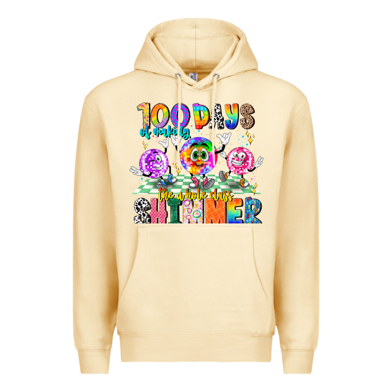 100 Days Of Making The Whole Class Shimmer Premium Hoodie by CowhideDigitalArt | Teevron