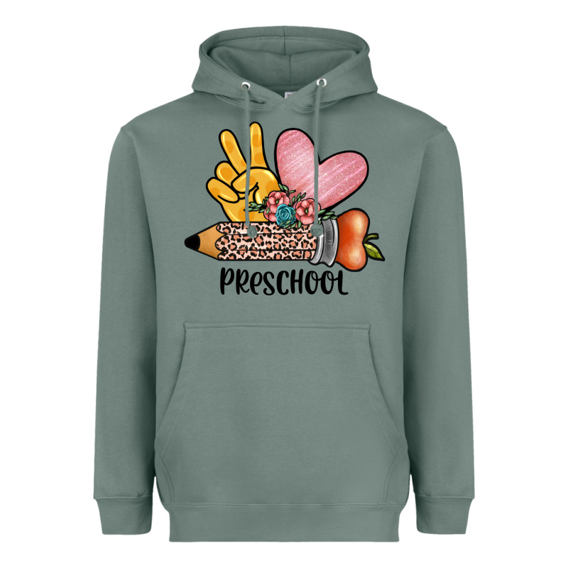 Peace Love Preschool Heavyweight Hoodie by JahusDesignShop | Teevron