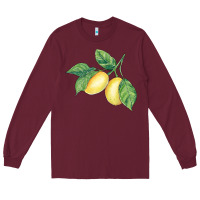 Burgundy lemons Long Sleeve Tee - BundleAndBundleShop
