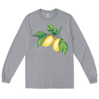 Heather Grey lemons Long Sleeve Tee - BundleAndBundleShop