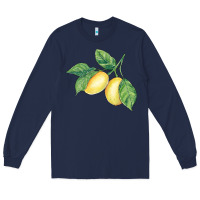 Navy lemons Long Sleeve Tee - BundleAndBundleShop