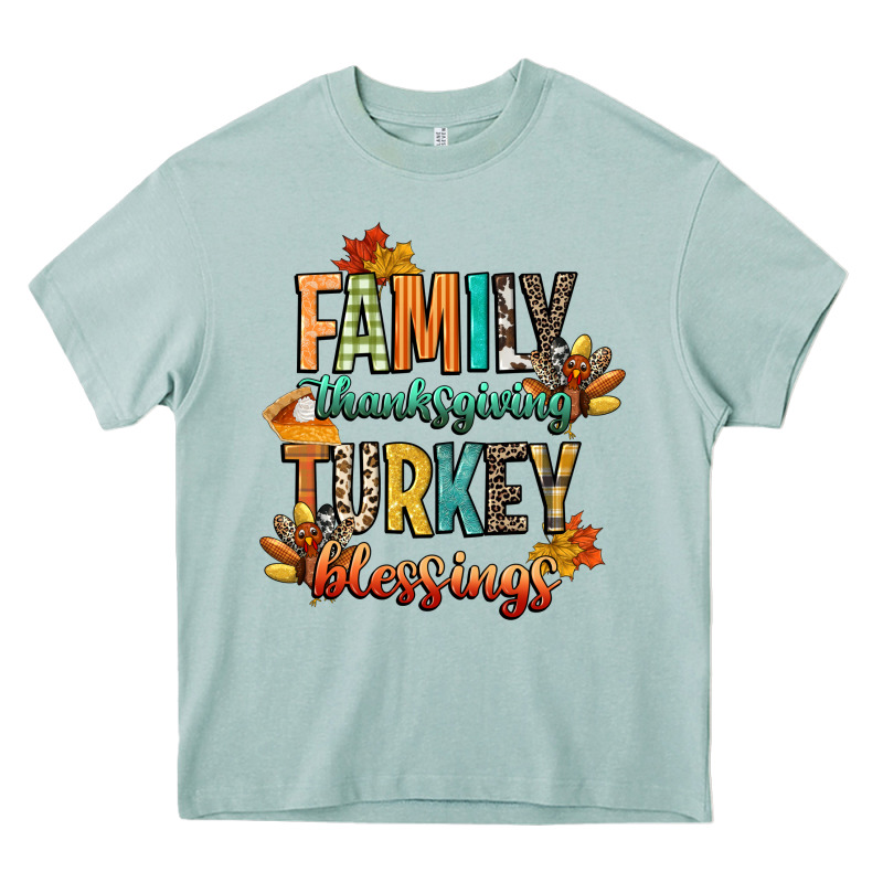 Family Thanksgiving Turkey Blessing Heavy Core Tee by CowGirlArtShop | Teevron