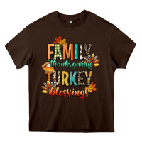 Chocolate Brown family thanksgiving turkey blessing Heavy Core Tee - CowGirlArtShop
