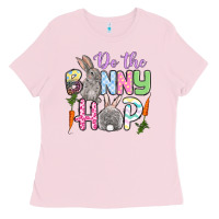 Bubblegum Pink Do the bunny hop Easter Ladies Tee - OliviaCreatesArt