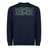 Navy cowhide leopard sunflower gemstone Heavyweight Sweatshirt - JahusDesignShop