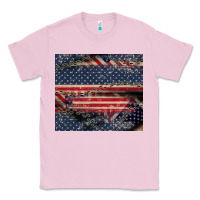 Bubblegum Pink American flag stitches Classic Tee - CowGirlArtShop