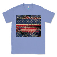Colony Blue American flag stitches Classic Tee - CowGirlArtShop