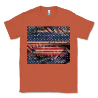 Copper American flag stitches Classic Tee - CowGirlArtShop