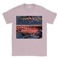 Lilac American flag stitches Classic Tee - CowGirlArtShop