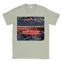 Matcha American flag stitches Classic Tee - CowGirlArtShop