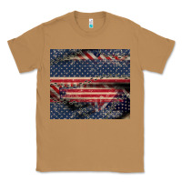 Toasted Coconut American flag stitches Classic Tee - CowGirlArtShop
