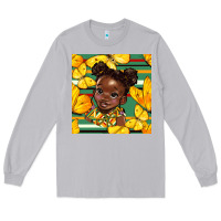 Moon Dust juneteenth afro girl seamless pattern Long Sleeve Tee - BundleAndBundleShop