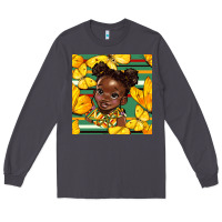 Smoke juneteenth afro girl seamless pattern Long Sleeve Tee - BundleAndBundleShop