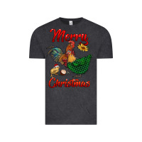 Vintage Black merry christmas chickens Vintage Tee - RanaPortraitStore