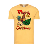 Vintage Mustard merry christmas chickens Vintage Tee - RanaPortraitStore