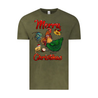 Vintage Olive merry christmas chickens Vintage Tee - RanaPortraitStore