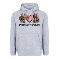 Heather Grey peace love pitbull Heavyweight Hoodie - JahusDesignShop