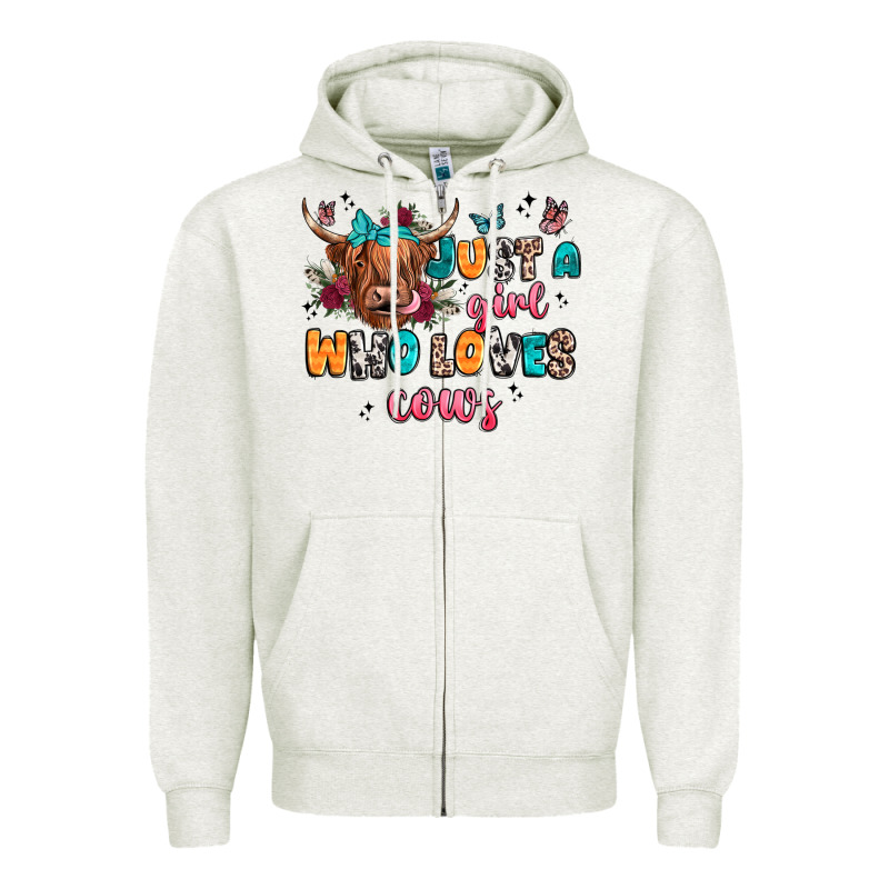 Just A Girl Who Loves Cows Zipper Hoodie by JahusDesignShop | Teevron