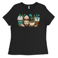 Black bull skull coffee cups Ladies Tee - OliviaCreatesArt