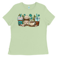 Matcha bull skull coffee cups Ladies Tee - OliviaCreatesArt