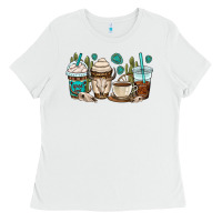 White bull skull coffee cups Ladies Tee - OliviaCreatesArt