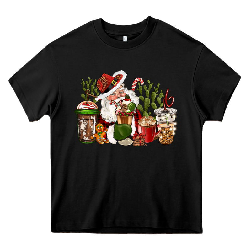 Western Santa Cowboy Coffe Cups Christmas Heavy Core Tee by CowGirlArtShop | Teevron