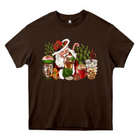 Chocolate Brown western santa cowboy coffe cups christmas Heavy Core Tee - CowGirlArtShop