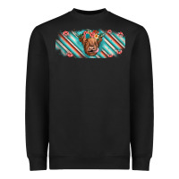 Black cow floral Heavyweight Sweatshirt - JahusDesignShop