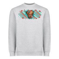 Heather Grey cow floral Heavyweight Sweatshirt - JahusDesignShop