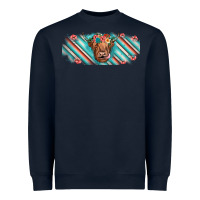 Navy cow floral Heavyweight Sweatshirt - JahusDesignShop