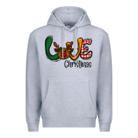 Heather Grey love Christmas Premium Hoodie - CowhideDigitalArt