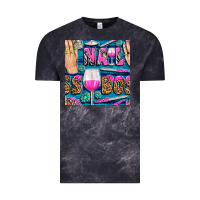 Cloud Black nail boss money hand and wine with gemstone leopard and zebra seamless Vintage Tee - BundleAndBundleShop