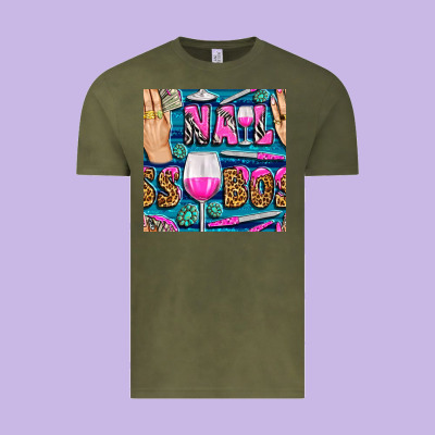 Nail Boss Money Hand And Wine With Gemstone Leopard And Zebra Seamless Vintage Tee Designed By Bundleandbundleshop