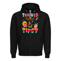 Black tanned tattled and tipsy Zipper Hoodie - JahusDesignShop