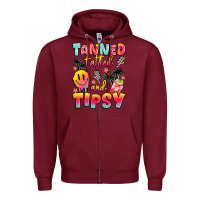 Burgundy tanned tattled and tipsy Zipper Hoodie - JahusDesignShop