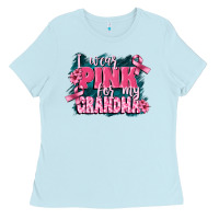Baby Blue i wear pink for my grandma Ladies Tee - FaDigitalArtStudio