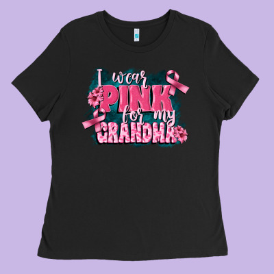 I Wear Pink For My Grandma Ladies Tee Designed By Fadigitalartstudio