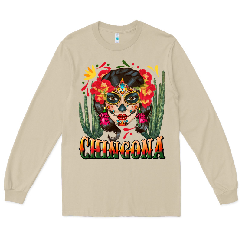 Chingona Sugar Skull Long Sleeve Tee by BundleAndBundleShop | Teevron