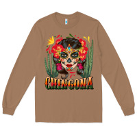 Toasted Coconut chingona sugar skull Long Sleeve Tee - BundleAndBundleShop