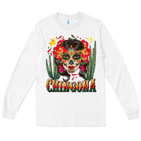 White chingona sugar skull Long Sleeve Tee - BundleAndBundleShop