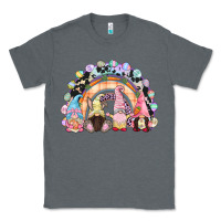 Charcoal Heather Easter Day rainbow gnomes Classic Tee - CowGirlArtShop