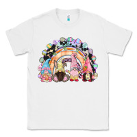 White Easter Day rainbow gnomes Classic Tee - CowGirlArtShop