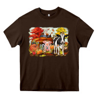 Chocolate Brown fall farm animals Heavy Core Tee - CowGirlArtShop