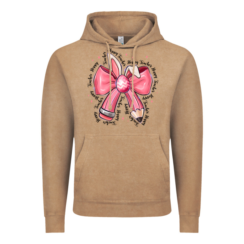 Easter Bunny Pencil Bow Vintage Hoodie by CowhideDigitalArt | Teevron