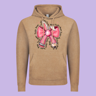 Easter Bunny Pencil Bow Vintage Hoodie Designed By Cowhidedigitalart